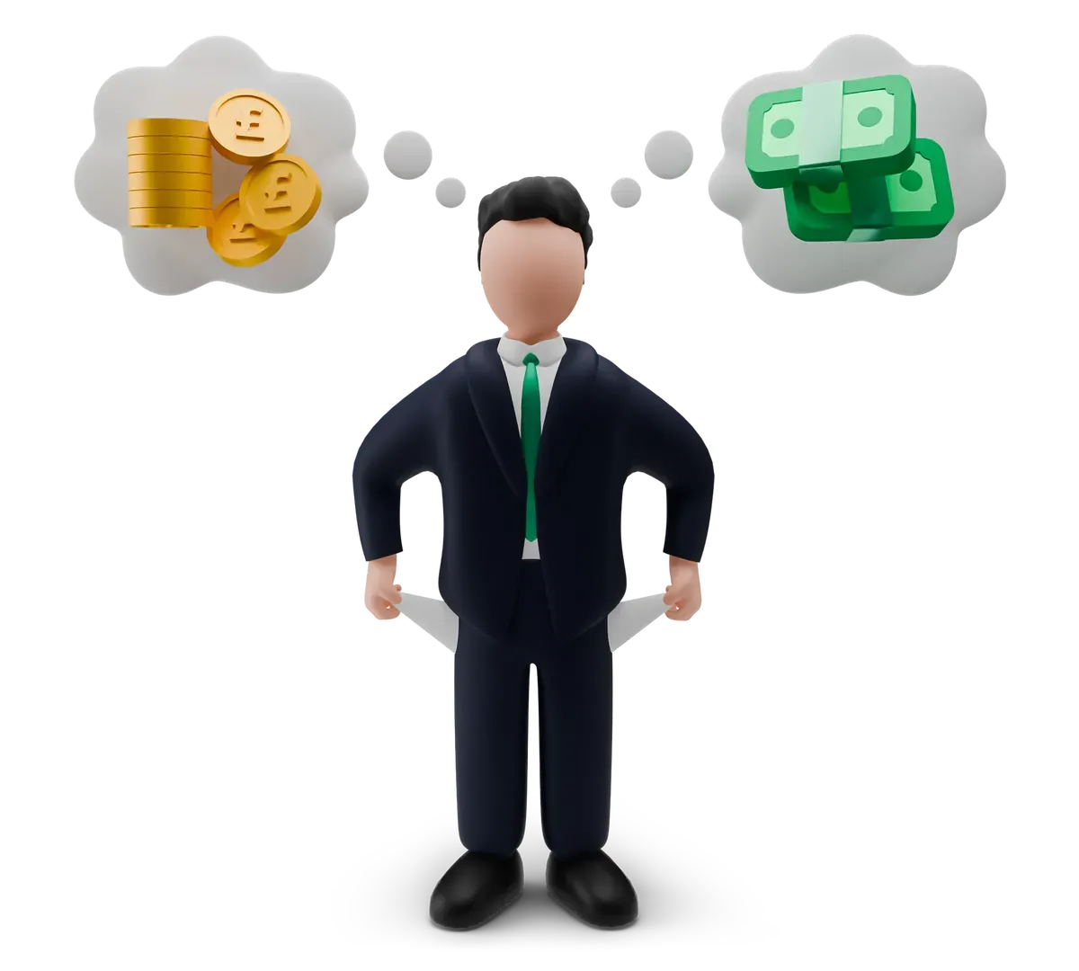 3D illustration of a security budget being weighed up