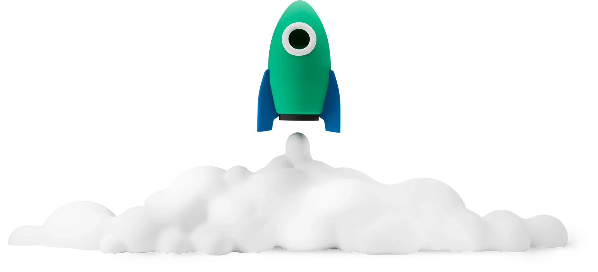 3D illustration of a rocket launching