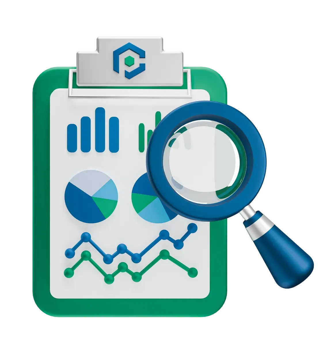 3D illustration of a security review, representing scoping and matching