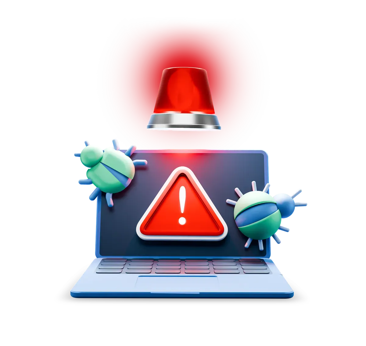 3D illustration of a cyber incident response alert
