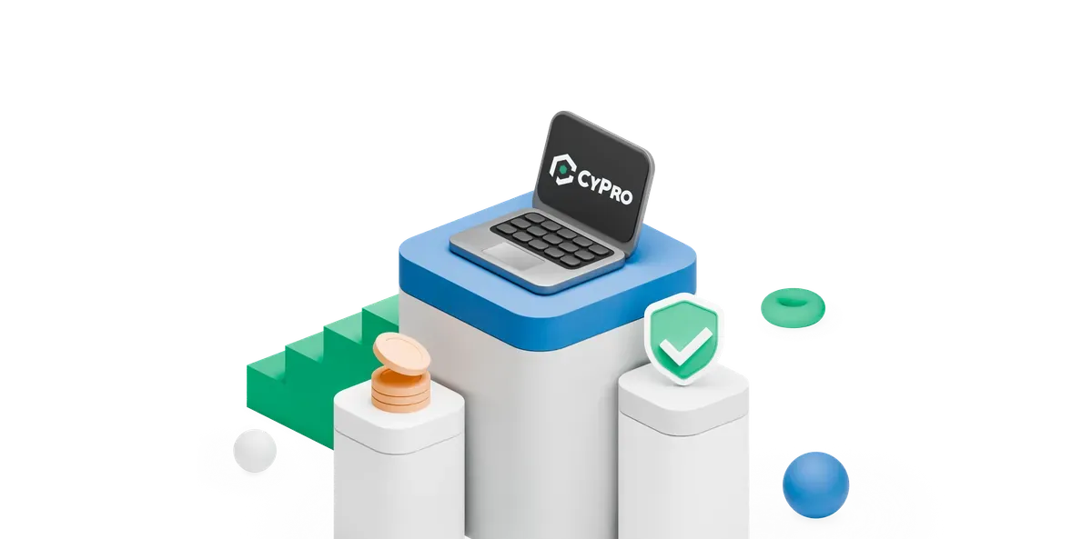 3D illustration of the CyPro cyber security brand